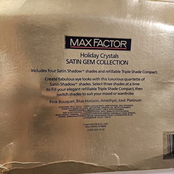 Vintage Max Factor Satin Gem Shadow Gift Set 80s Eye Palette 4 Shades & Compact - Picture 4 of 5